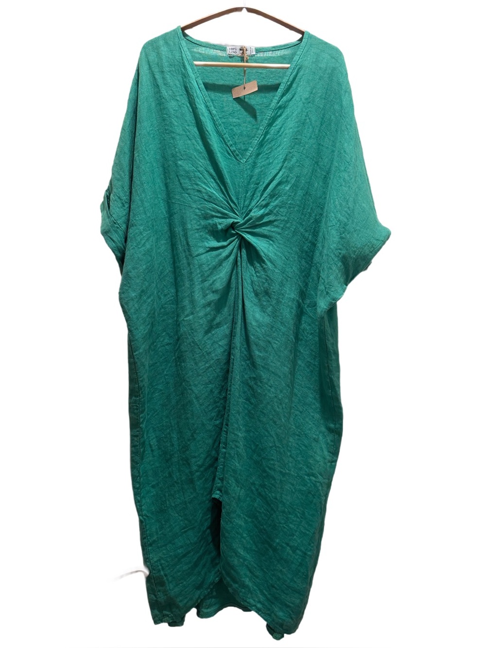 Jade Green Italian Linen Dress